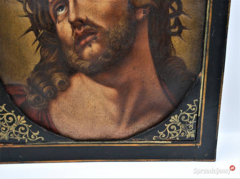 Obraz Jezusa Ecce Homo wg Guido Reni XIX wiek Poznań
