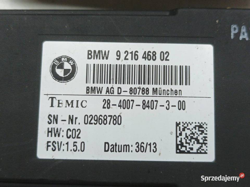MODUŁ FOTELA KPL 2 9216468 Bmw Seria 1 II osobowe sprzedam