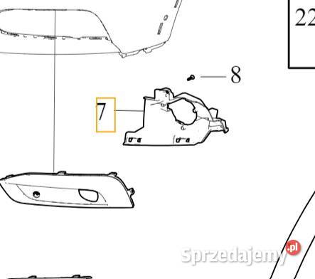 VOLVO V90CC prawe mocowanie wspornik halogenu OE Bielany Wrocławskie