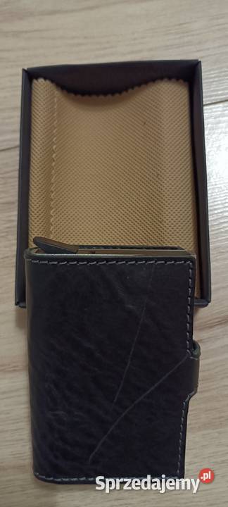 Skórzanometalowy portfel męski z RFID mazowieckie Warszawa sprzedam