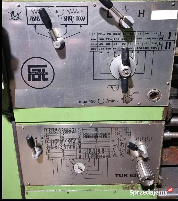 Tabliczki znamionowe do tokarki TUM TUD TUR TUC