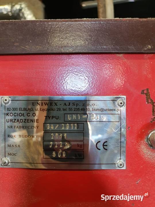 Piec kociol Univex 500kW do szuarni Marciszów