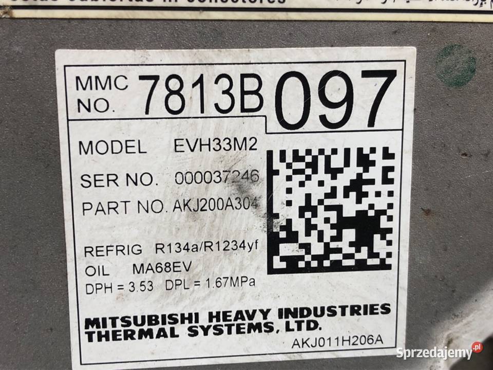 SPRĘŻARKA KLIMATYZACJI MITSUBISHI OUTLANDER III