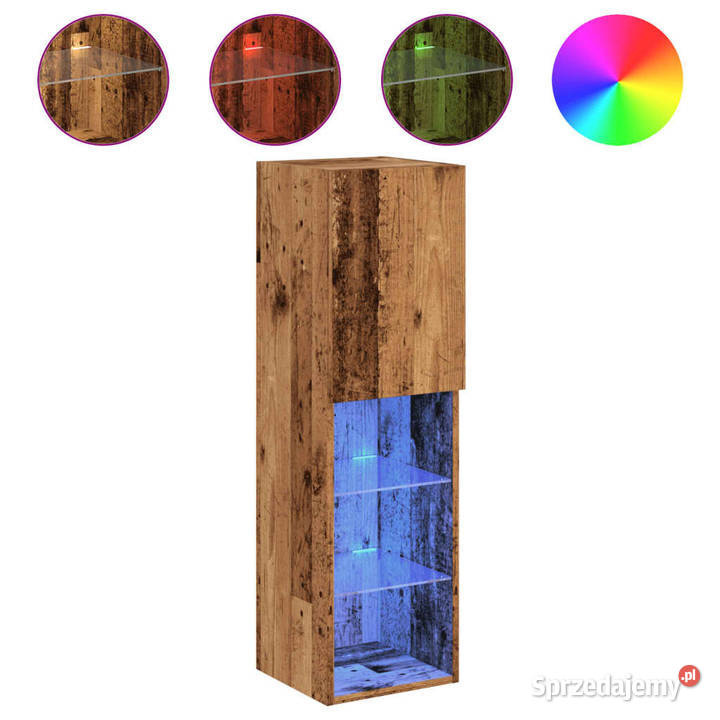Szafka TV z LED stare drewno 305x30x102 WM857676 mazowieckie Warszawa