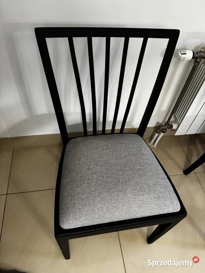 Krzesła 4 art deco stylowe renowacji czarne Meble Sulbiny