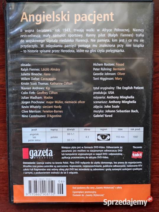 Angielski pacjent Film DVD The English Patient świętokrzyskie