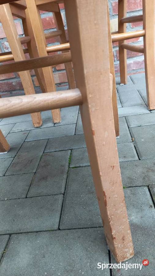 Krzesła dębowe drewniane 4 rustykalne twarde zachodniopomorskie Gawroniec