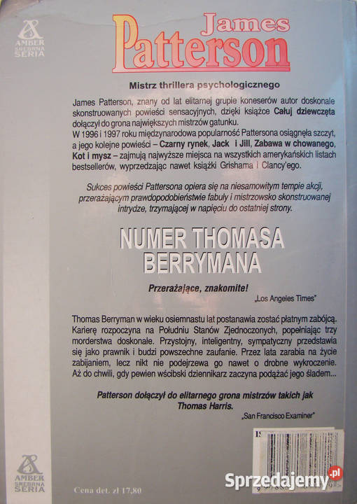 Numer Thomasa Berrymana James Patterson Limanowa sprzedam