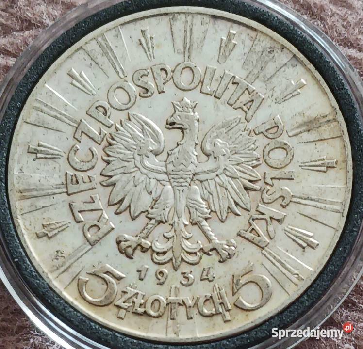 5 J Piłsudski 1934 r Orzeł urzędowy piękny Numizmatyka Numizmatyka Konin sprzedam