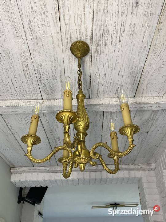 Francuski Żyrandol 23 mosiądz 5ram Antyk mazowieckie Warszawa