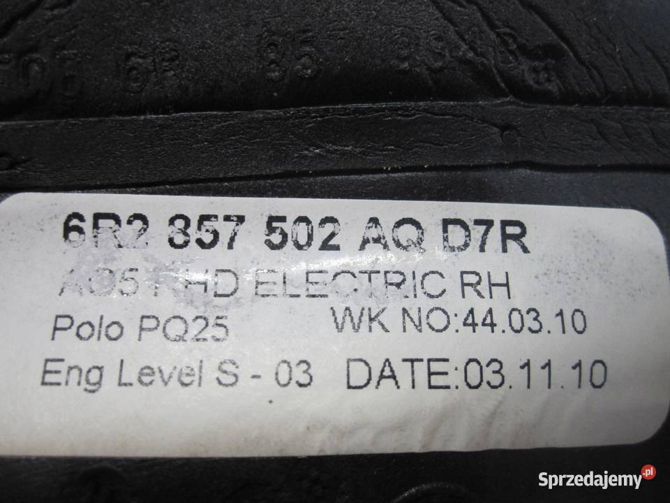 VW POLO V 11r lusterko prawe 6R2857502AQ 6 PIN