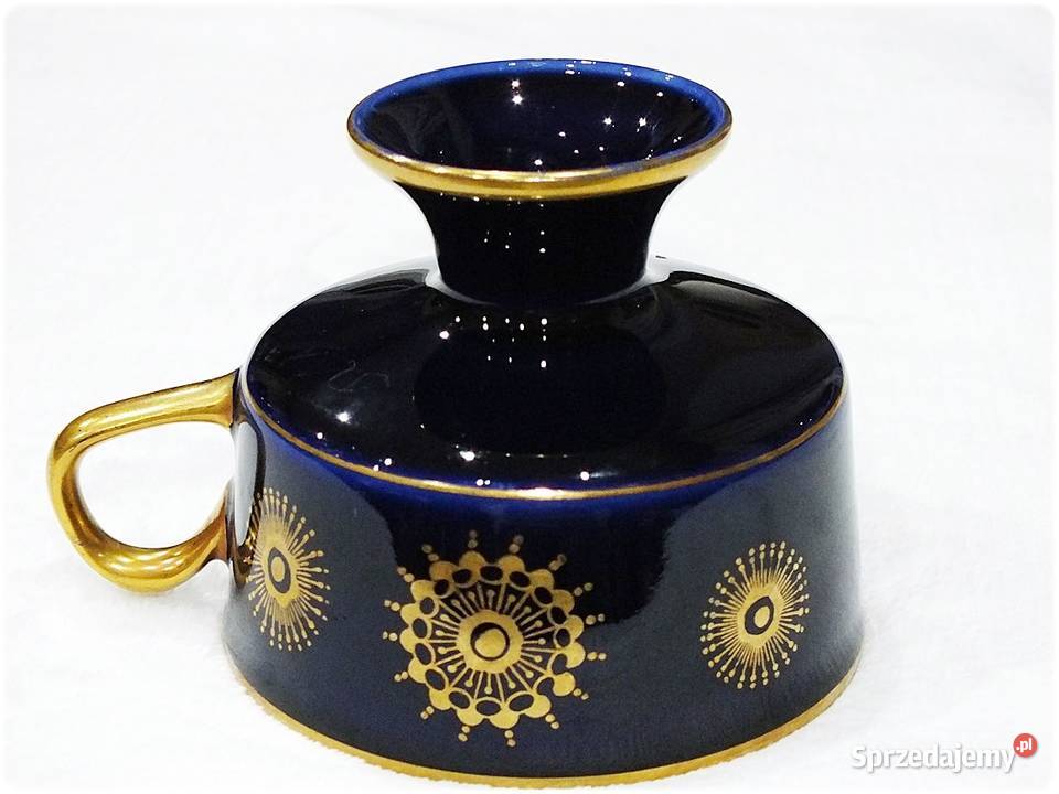 Filiżanka kobalt porcelana kobaltowa złota DDR Antyki, Sztuka, Kolekcje Żary