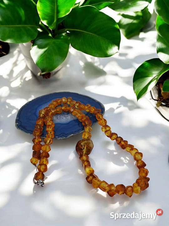 Korale z bursztynu bursztyn bałtycki ciosany Warszawa
