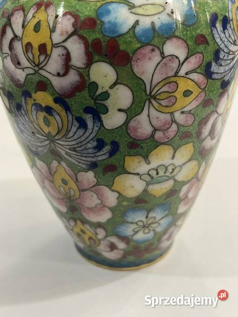Wazon cloisonn ręcznie zdobiony Chiny lata 7080 małopolskie Kraków