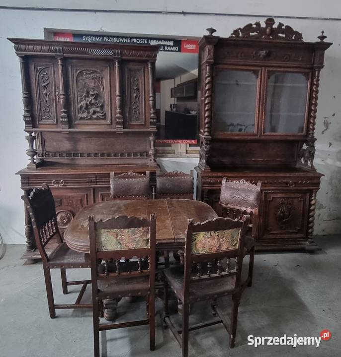 Zestaw mebli 2 kredensy francuskie stół z Słupca sprzedam