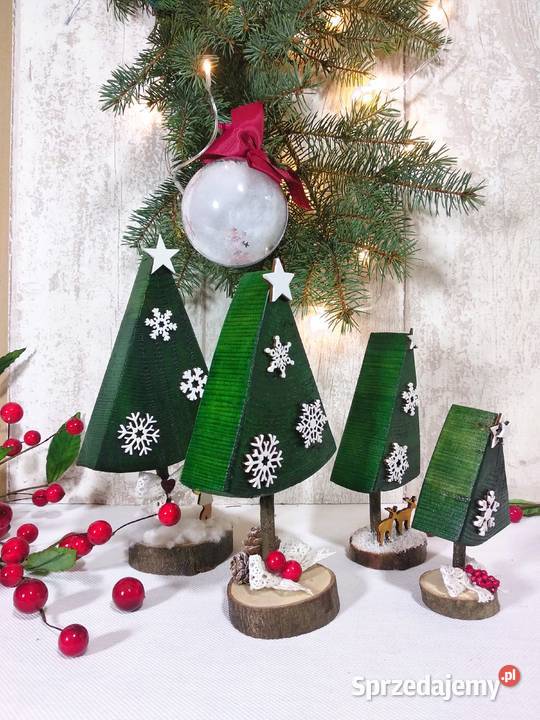 Choinki z drewna świąteczna dekoracja Wrocław