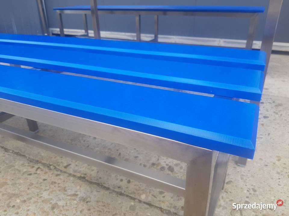 Stół nierdzewny z podwieszanymi ławkami na Kraków