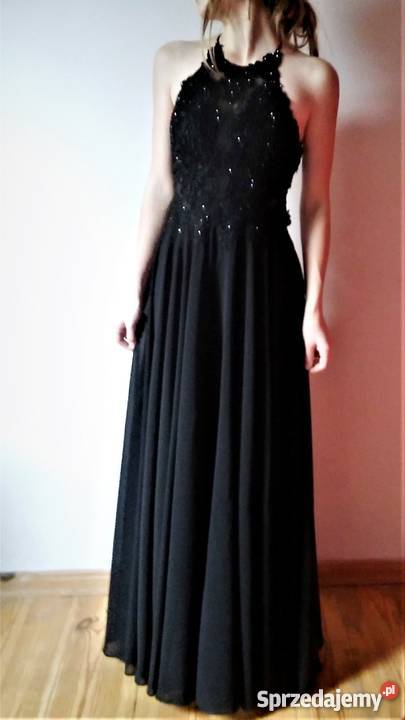 Przepiękna czarna suknia wieczorowa bez rękawa świętokrzyskie Kielce