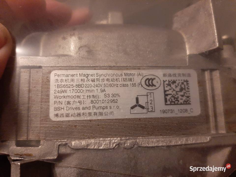Silnik do pralki 1BS65258BD Bosch Łowicz sprzedam