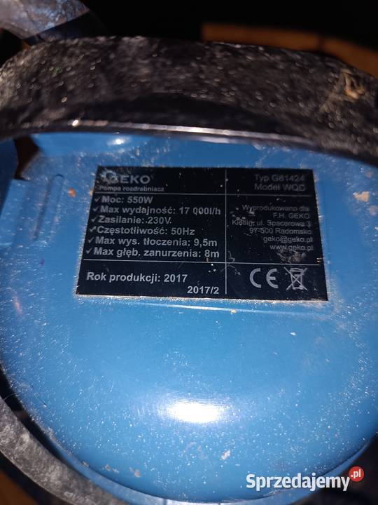 geko pompa rozdrabniacz typ g8124 model wqd Parczew