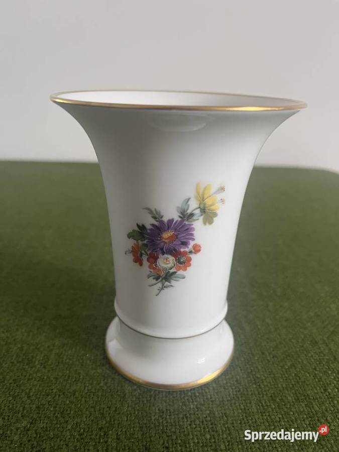 Wazonik AK Kaiser kwiaty złote zdobienia 12