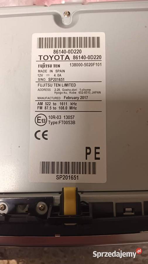 Nawigacja Radio Toyota Yaris 3 FT0053B Kalisz