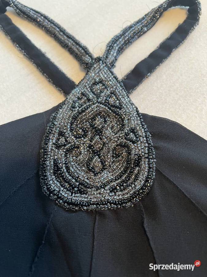 Koktajlowa bluzka na ramiączkach z koralikowym Katowice