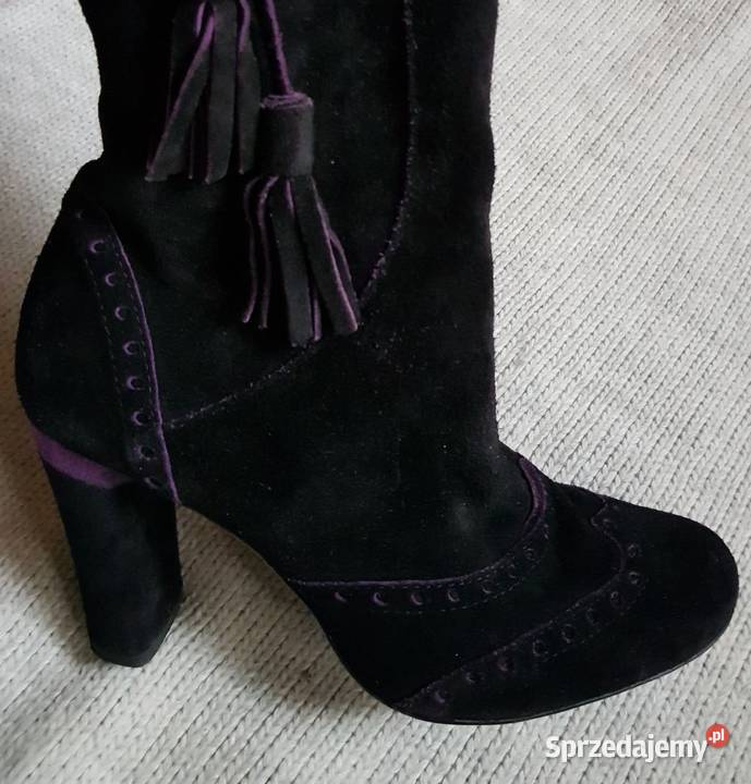 Włoskie kozaki na słupku damskie buty na zimę Kielce