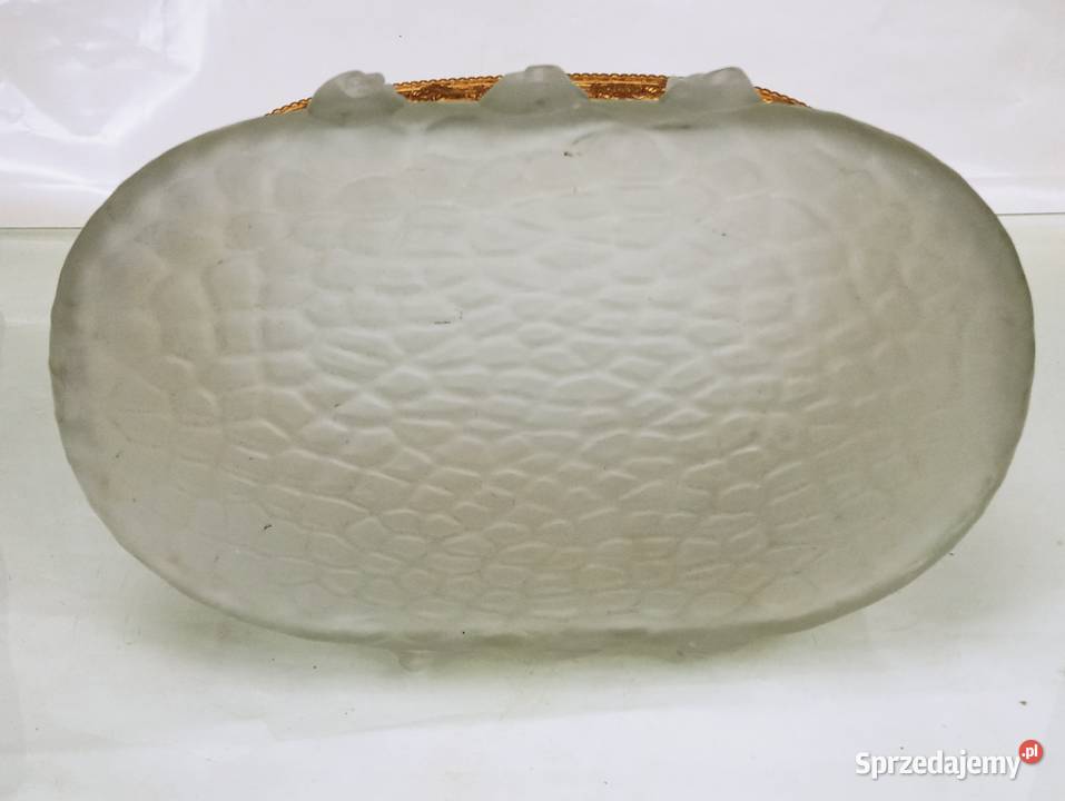 Loetz Żardiniera Szkło Brąz Pozłacany Nowa Sól