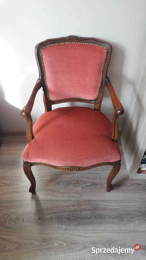 Krzesło drewniane tapicerowane lata 60 te