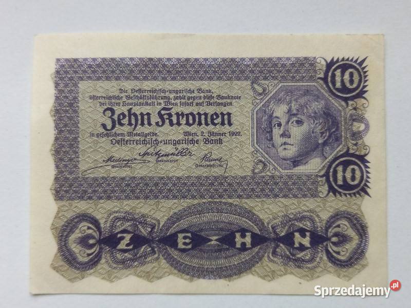 Kolekcjonerski banknot 10 koron AustroWegry Numizmatyka Koszalin