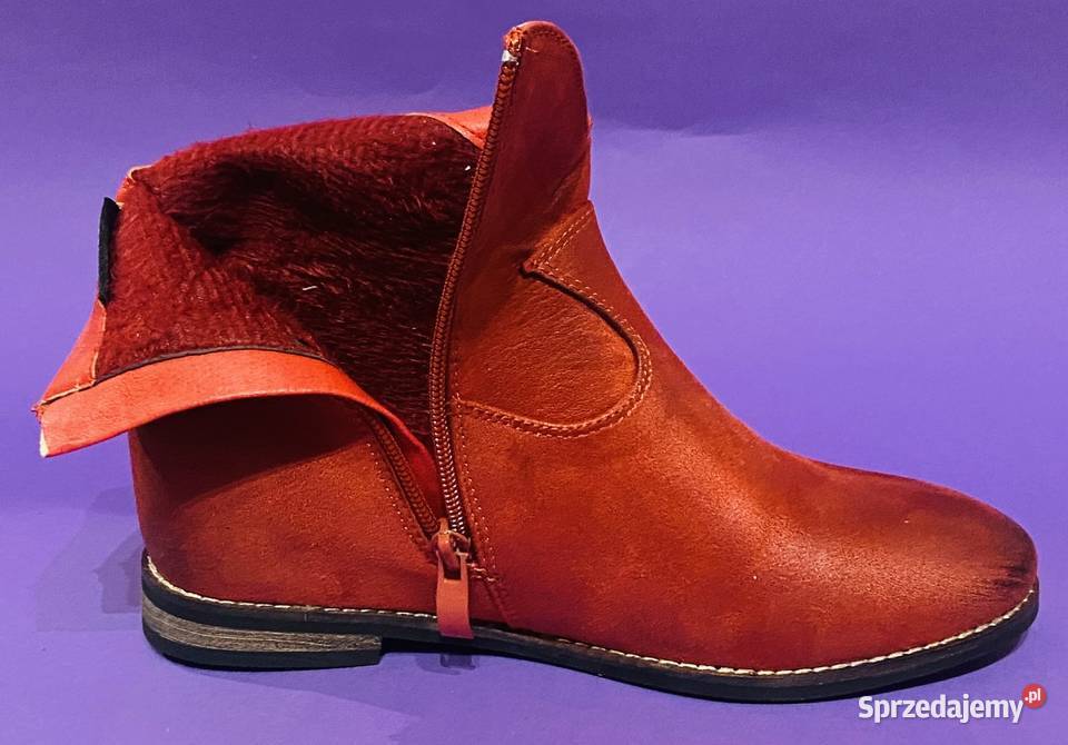 Czerwone damskie botki rozmiar 38 SKZ2034 Półbuty mazowieckie Żyrardów sprzedam