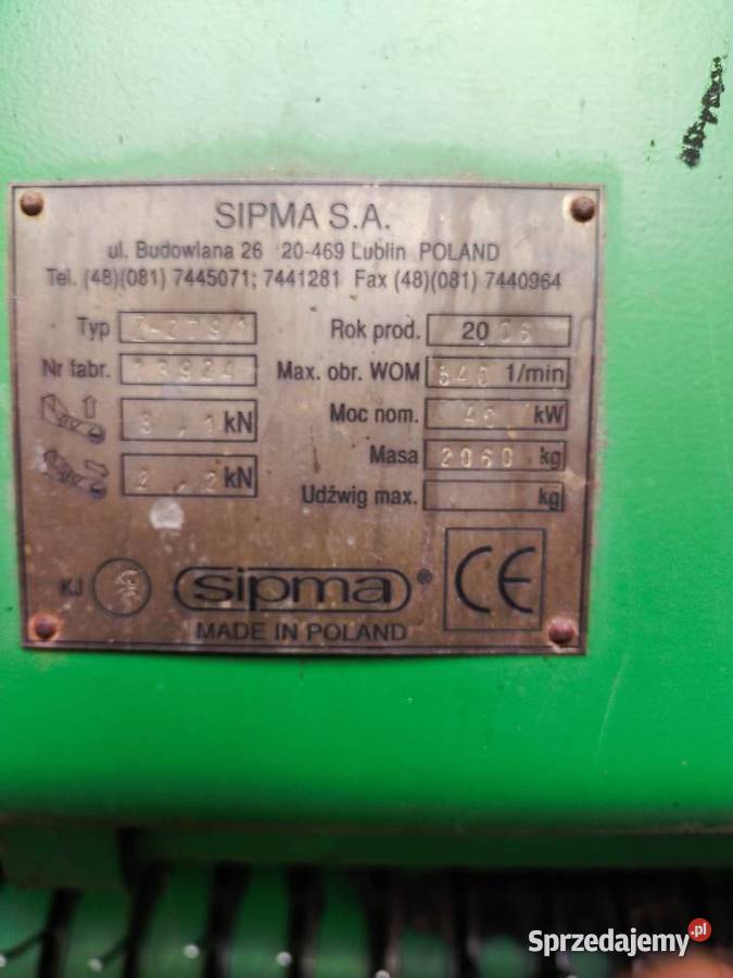 Prasa Sipma 2791 Farma ll Wola Żytowska sprzedam