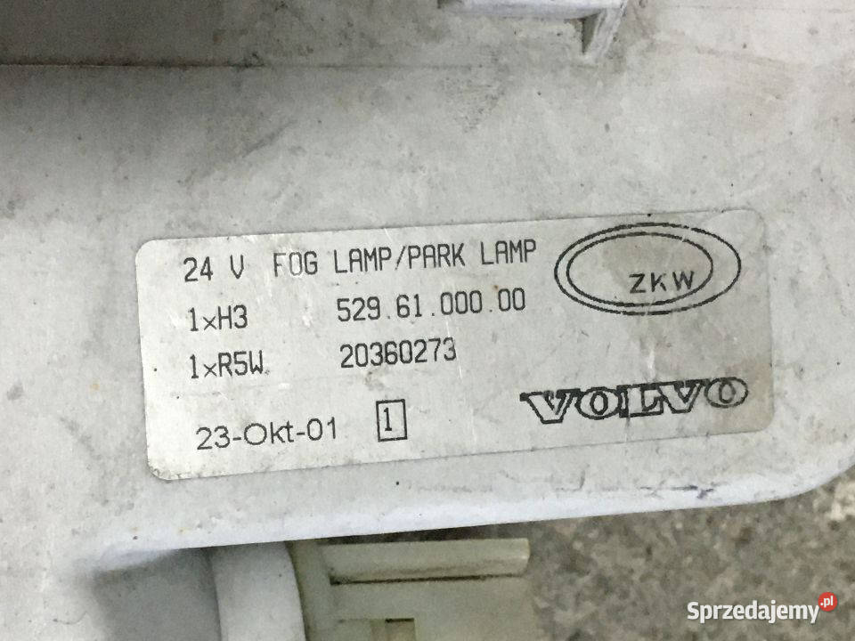 Halogen Volvo FH FM 20360273 Lewy Oryginał Maszewo