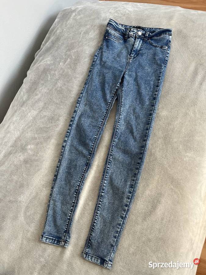 Jeansy spodnie skinny dżinsy rurki niebieskie
