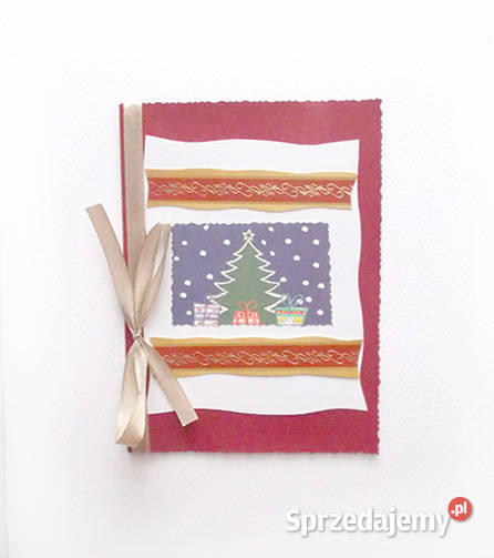 świąteczna kartka z choinką bordowa kartka na warmińsko-mazurskie Olsztyn sprzedam