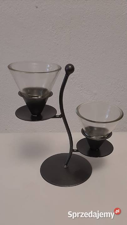 Świeczniki szklane dekoracyjne ozdobne wysokość odcienie szarości mazowieckie Konstancin-Jeziorna sprzedam