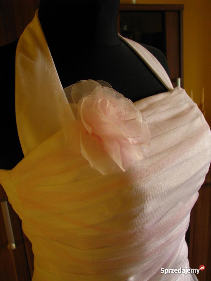 Biało różowa suknia ślubna 3840 Odzież ślubna Katowice