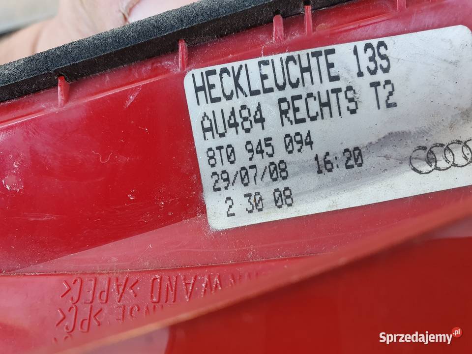 AUDI A5 8T0 LAMPA PRAWA TYLNA PRAWY TYŁ sprzedam