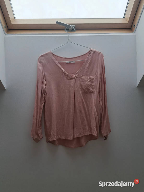 Pudroworóżowa bluzka Sinsay długi rękaw długi pomorskie Trąbki Wielkie