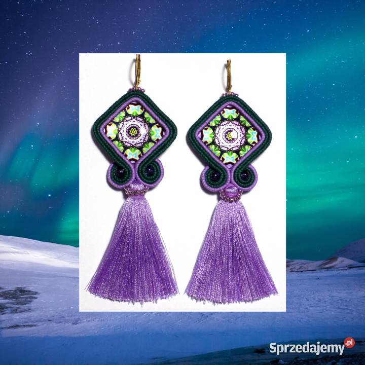 MAŁE KWADRATY Z CHWOSTEM fioletowozielone SUTASZ Warszawa