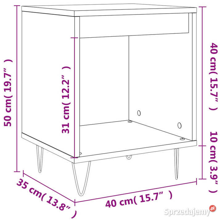 Szafki nocne 2 czarne 40x35x50 WM830719 Meble Warszawa