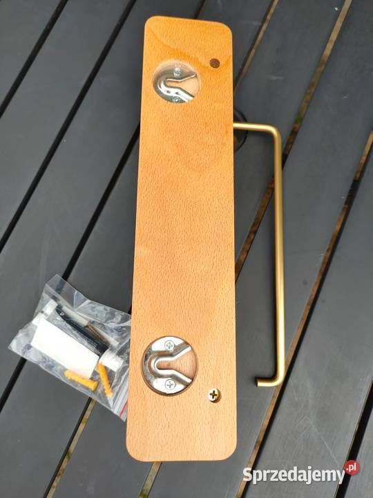 Uchwyt na papier ręcznik wieszak drewno z półką mazowieckie Warszawa