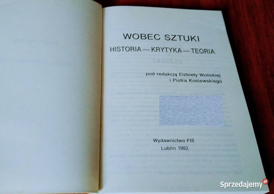 Wobec sztuki historia krytyka teoria Wolicka