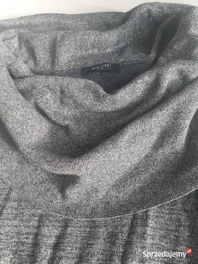 sweter golf Reserved M szary ze srebrną nitką Swetry i golfy Gdańsk