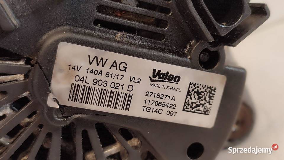 VW TIGUAN II ALTERNATOR 20 TDI 04L903021D osobowe