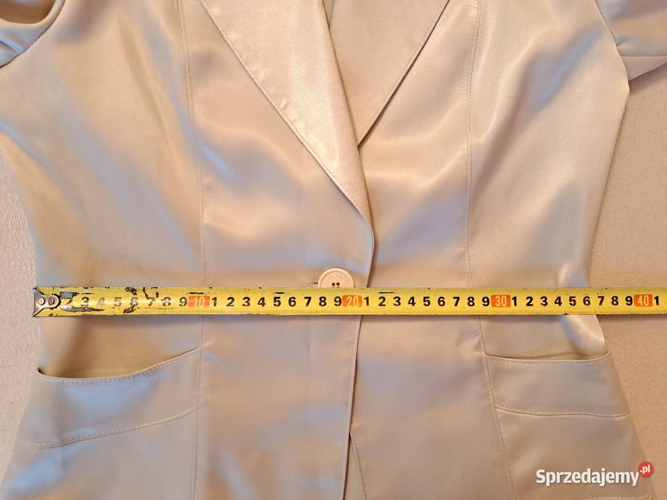 Żakiet damski cienki elegancki brązowy/beżowy Brzesko