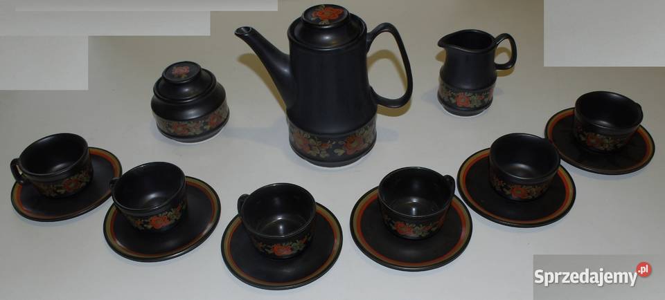 Duży serwis kawowy dekoracyjny wady Szkło Czeladź
