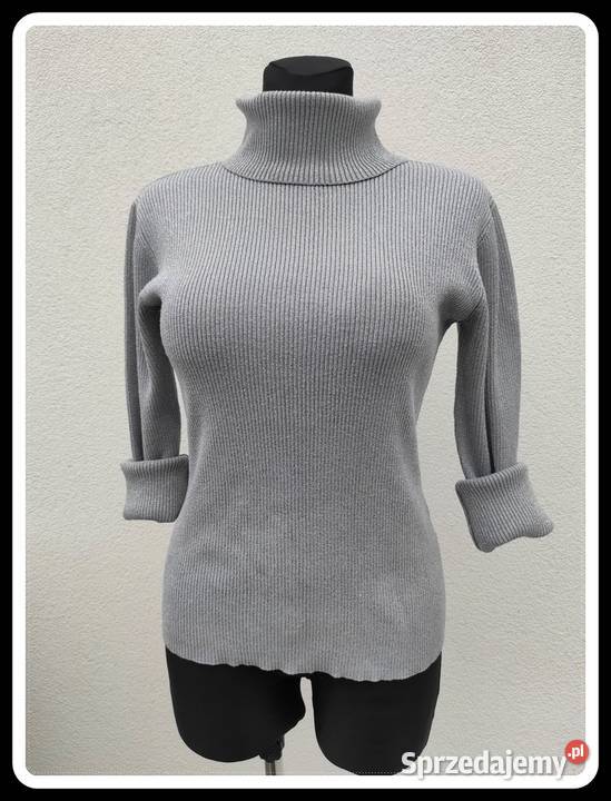 sweter golf srebrny kolor APART rozmiar 40 L Bez wzoru Płock