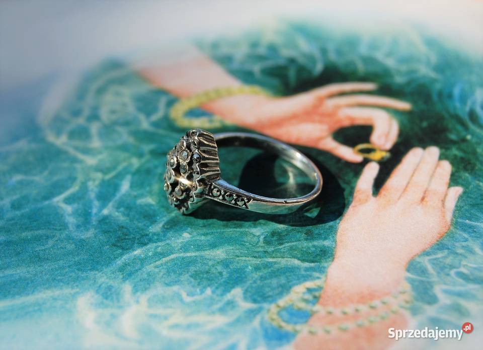 Stary pierścionek markiza markasyty srebro 925 Lublin